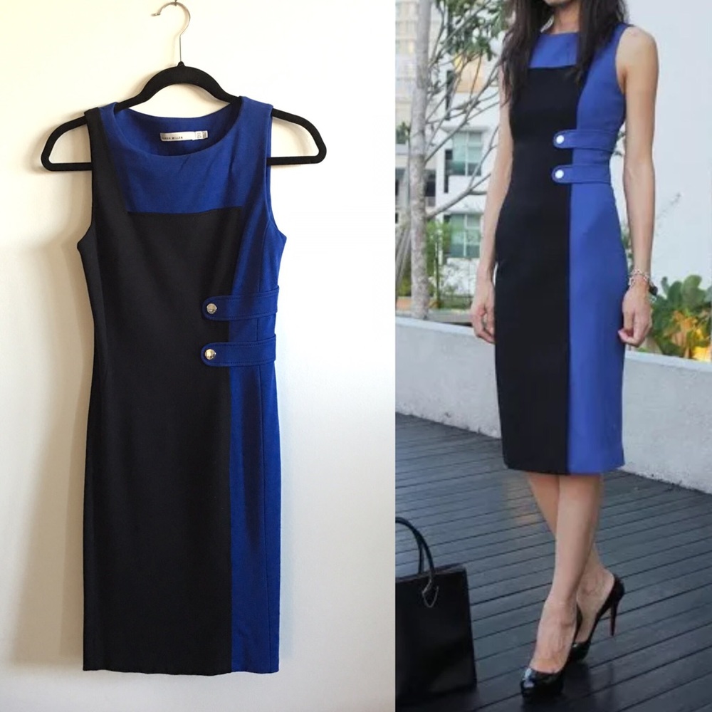 Karen Millen Blue & Black dress